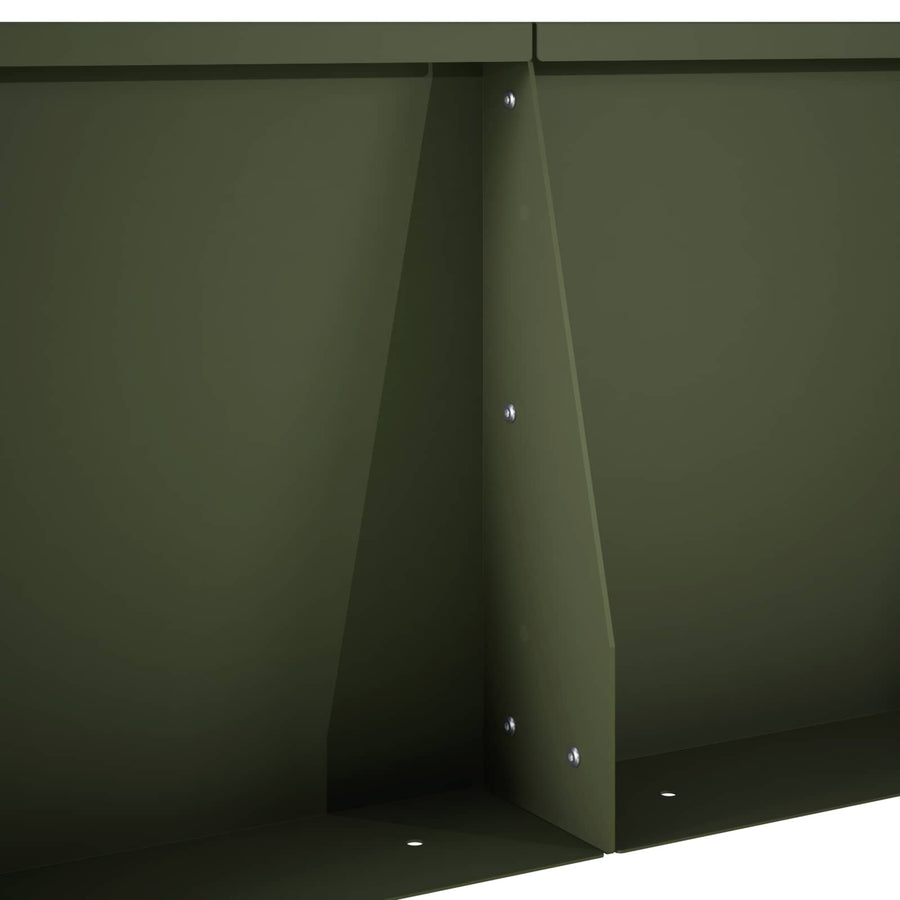Keerwand 4 st 100 x 12 x 30 cm Staal Olijfgroen