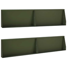 Keerwand 4 st 100 x 12 x 30 cm Staal Olijfgroen