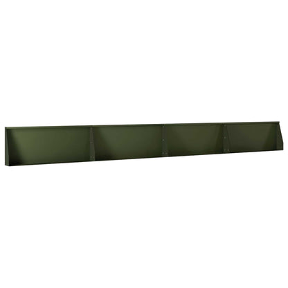 Keerwand 4 st 100 x 12 x 30 cm Staal Olijfgroen
