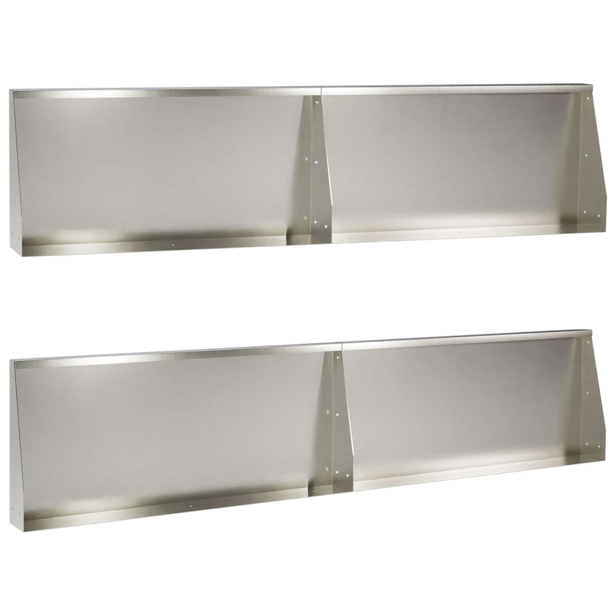 Keerwand 4 st 100 x 12 x 30 cm Roestvrij staal zilver