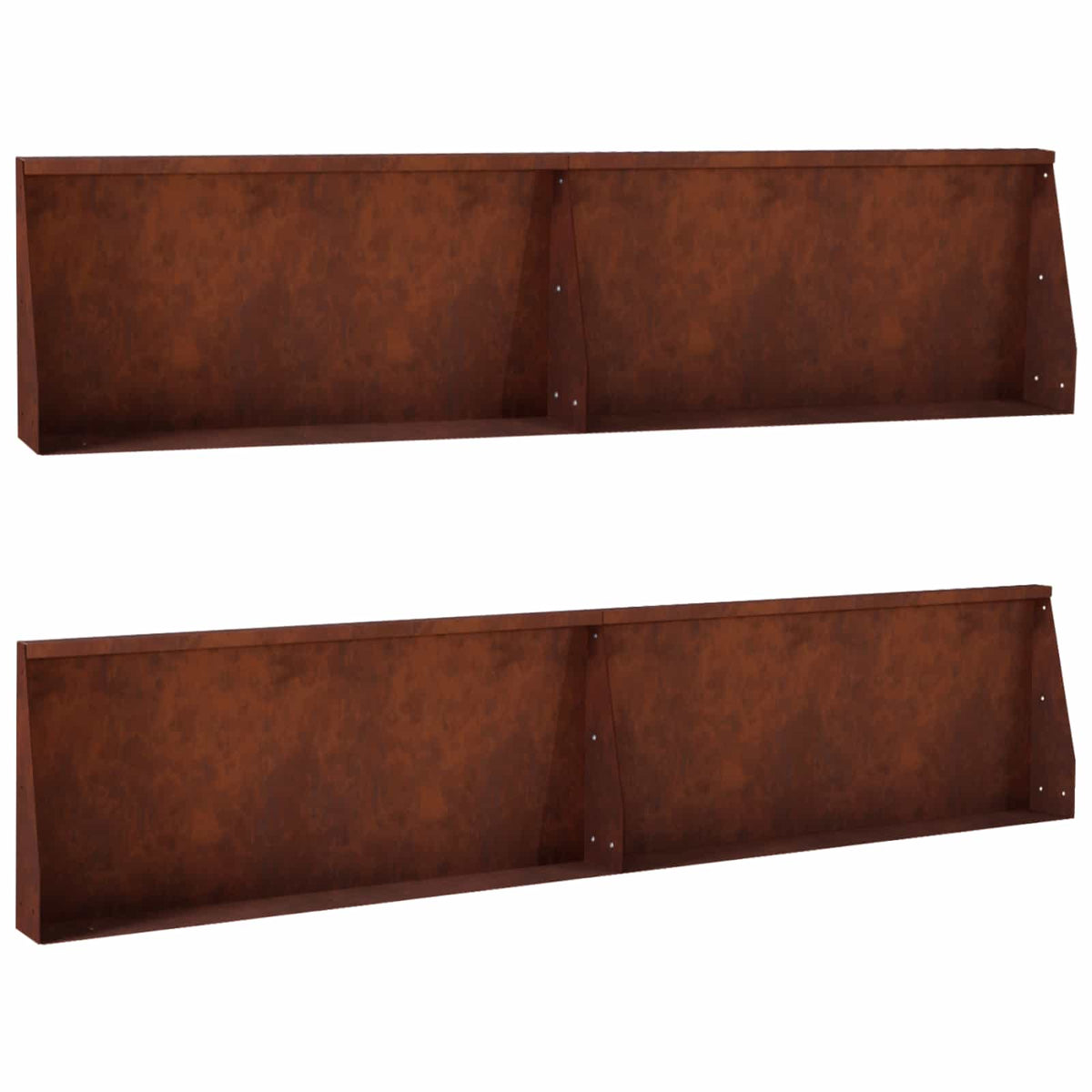 Keerwand 4 st 100 x 12 x 30 cm weervast staal Roestkleurig