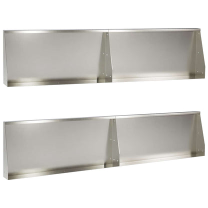 Keerwand 4 st 100 x 12 x 40 cm Roestvrij staal zilver