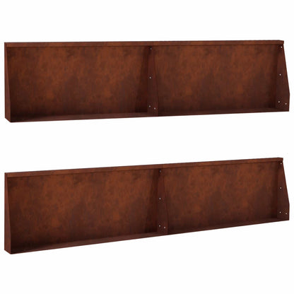 Keerwand 4 st 100 x 12 x 40 cm weervast staal Roestkleurig