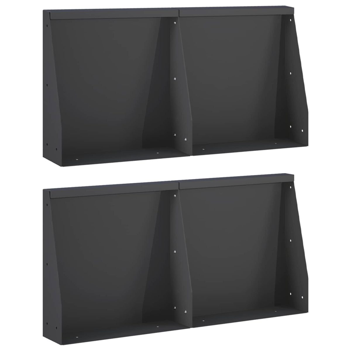 Keerwand 4 st 40 x 12 x 30 cm Staal Zwart
