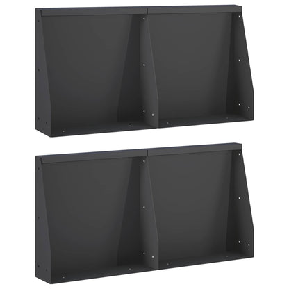 Keerwand 4 st 40 x 12 x 30 cm Staal Zwart