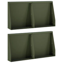 Keerwand 4 st 40 x 12 x 30 cm Staal Olijfgroen