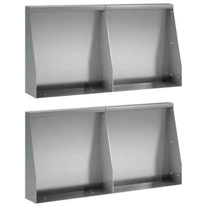 Keerwand 4 st 40 x 12 x 30 cm Gegalvaniseerd staal zilver
