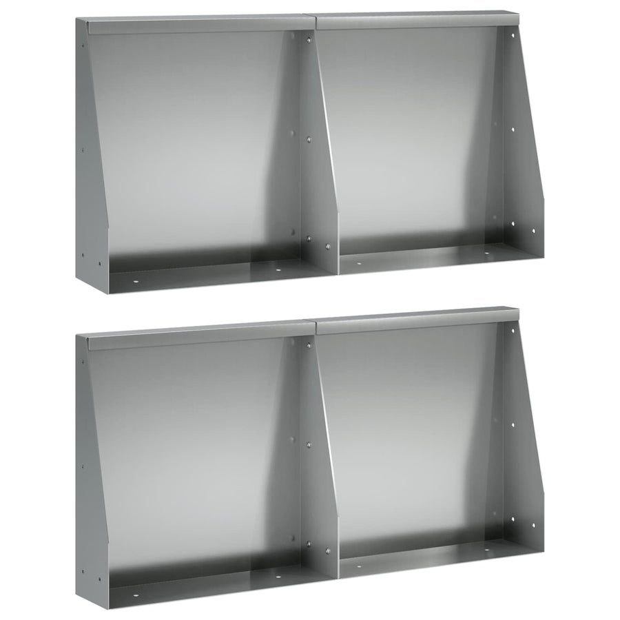 Keerwand 4 st 40 x 12 x 30 cm Gegalvaniseerd staal zilver