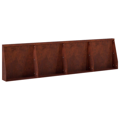 Keerwand 4 st 40 x 12 x 30 cm weervast staal Roestkleurig