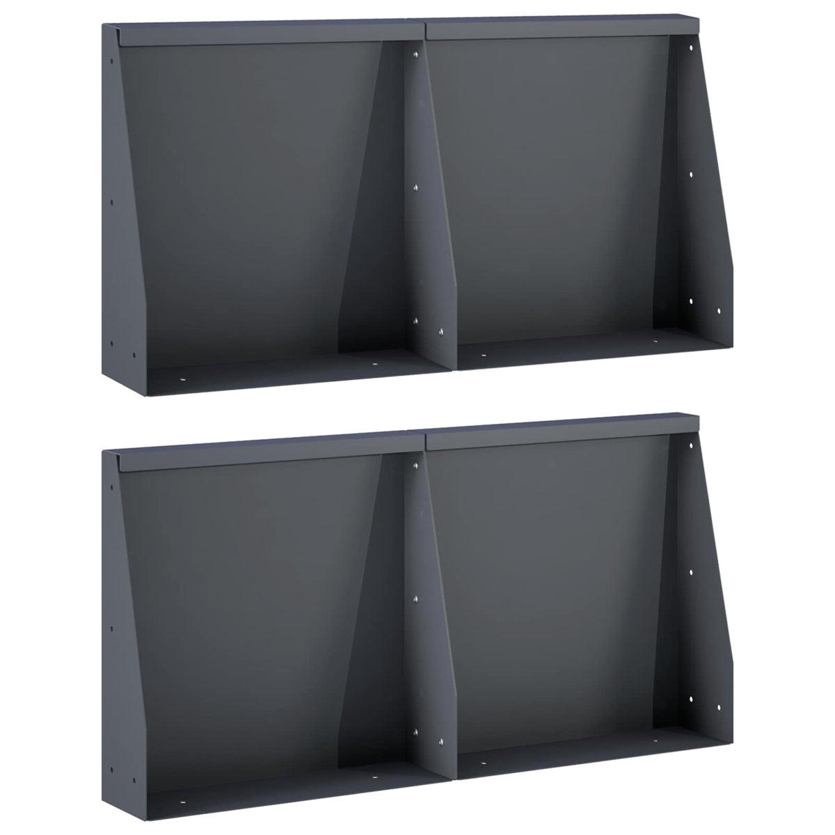Keerwand 4 st 40 x 12 x 40 cm Staal Antraciet
