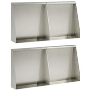 Keerwand 4 st 40x12x40 cm roestvrij staal