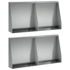 Keerwanden 4 stuks 40x12x40 cm staal zilver