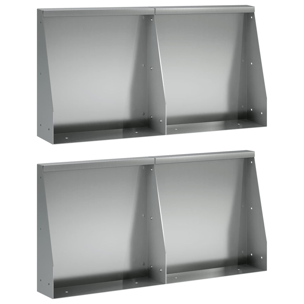 Keerwand 4 st 40 x 12 x 40 cm Gegalvaniseerd staal zilver