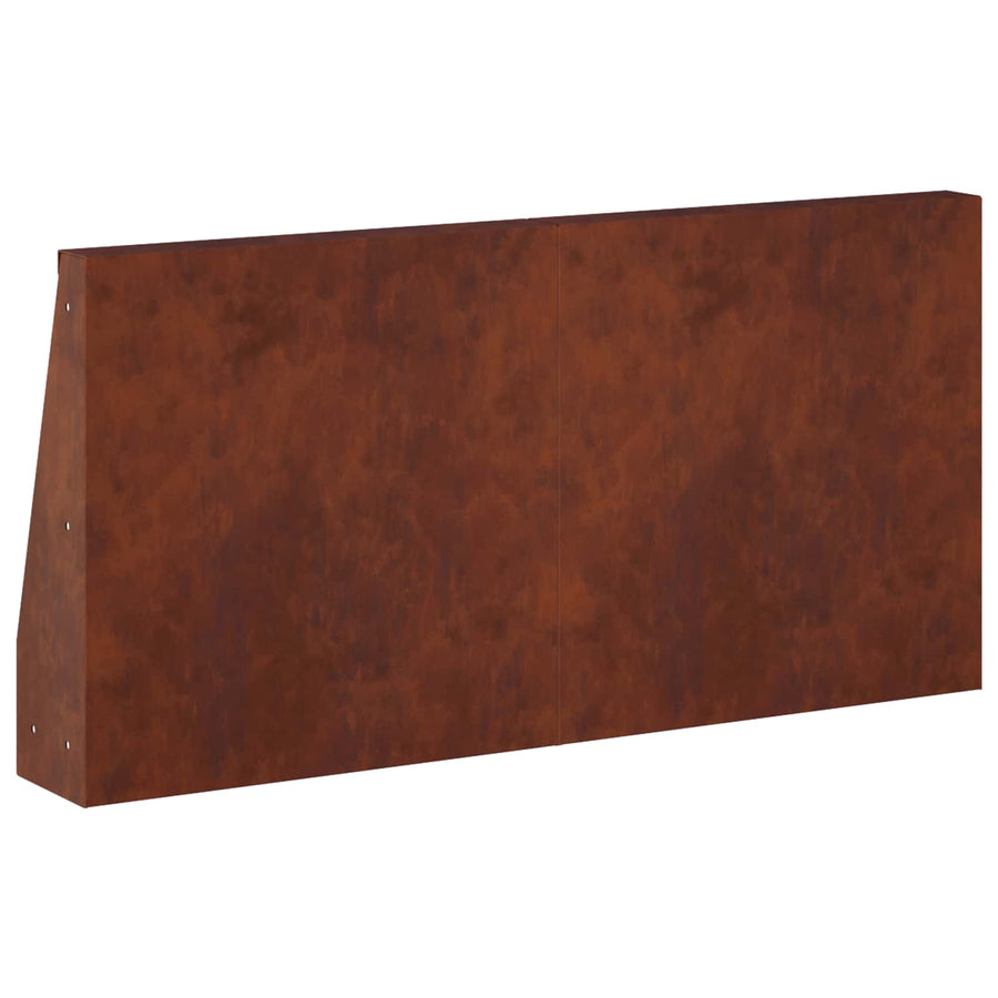 Keerwand 4 st 40 x 12 x 40 cm weervast staal Roestkleurig
