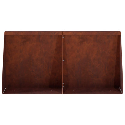 Keerwand 4 st 40 x 12 x 40 cm weervast staal Roestkleurig