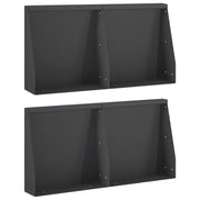 Keerwand 40x12x50 cm staal zwart (set 4 stuks)