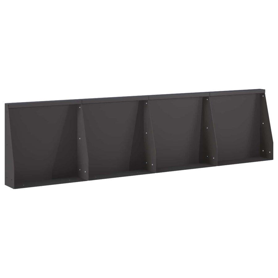 Keerwand 4 st 40 x 12 x 50 cm Staal Zwart