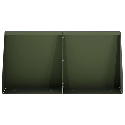 Keerwand 4 st 40 x 12 x 50 cm Staal Olijfgroen