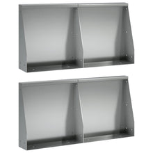 Keerwand 4 st 40 x 12 x 50 cm Gegalvaniseerd staal zilver