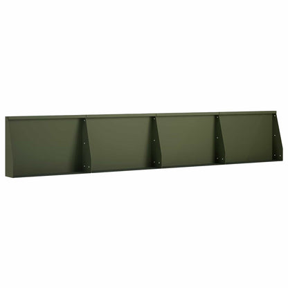 Keerwand 4 st 60 x 12 x 30 cm Staal Olijfgroen