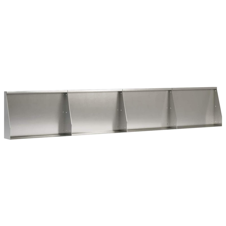 Keerwand 4 st 60 x 12 x 30 cm Roestvrij staal zilver