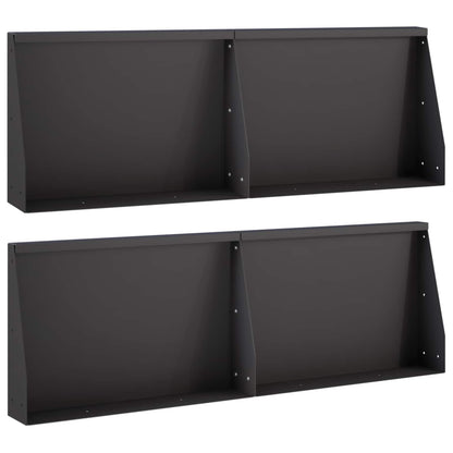 Keerwand 4 st 60 x 12 x 40 cm Staal Zwart