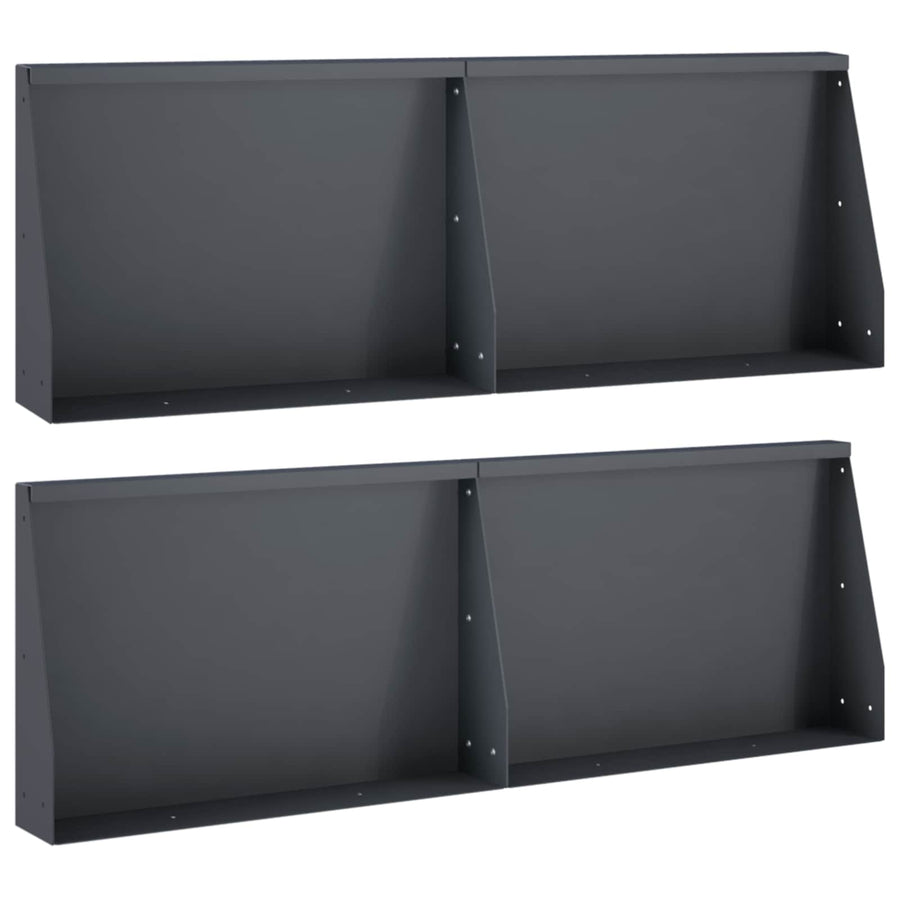 Keerwand 4 st 60 x 12 x 40 cm Staal Antraciet