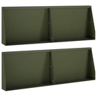 Keerwand 4 st 60x12x40 cm staal olijfgroen