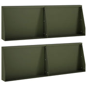 Keerwand 4 st 60x12x40 cm staal olijfgroen