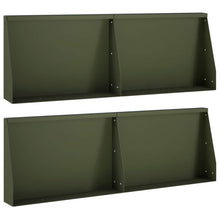Keerwand 4 st 60 x 12 x 40 cm Staal Olijfgroen