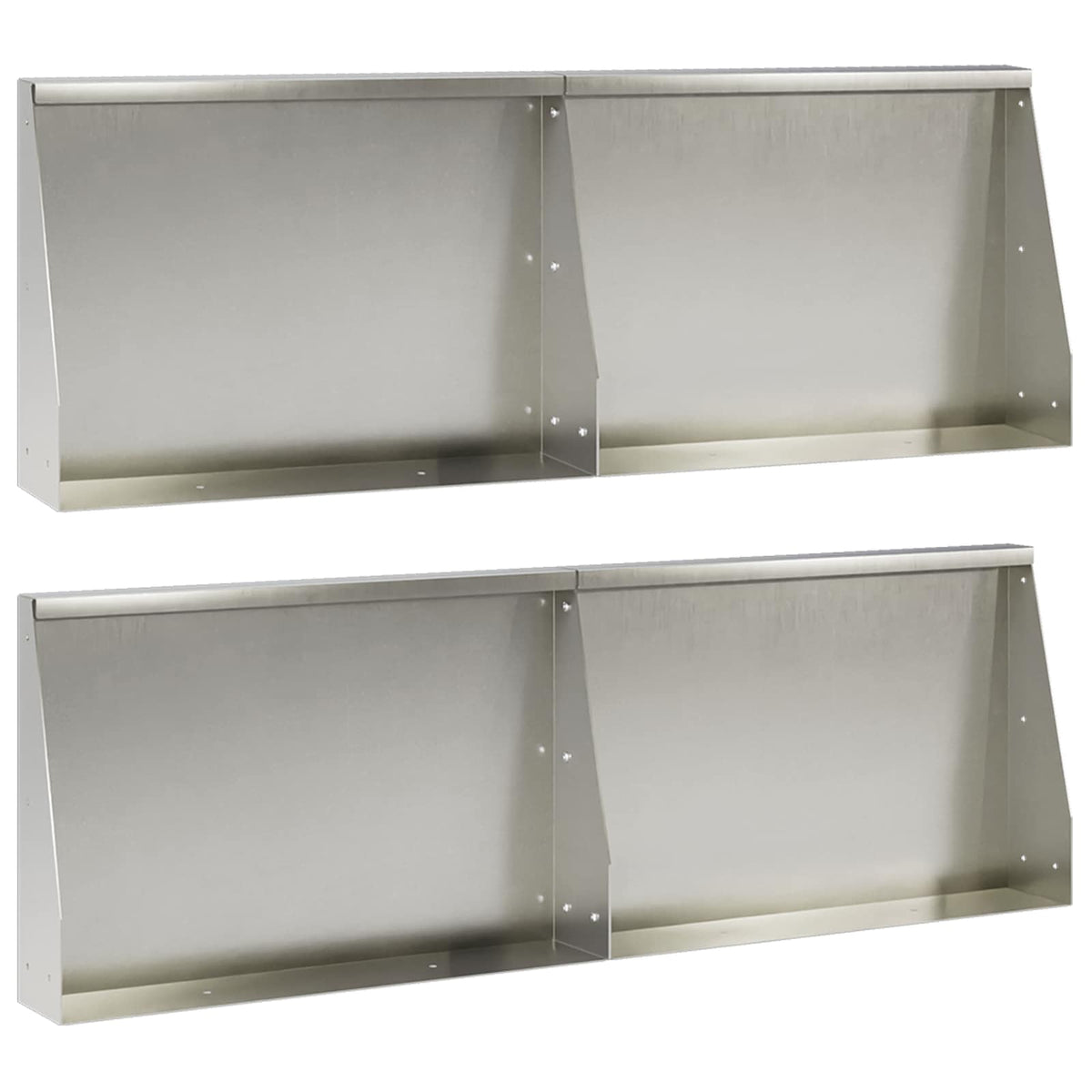 Keerwand 4 st 60 x 12 x 40 cm Roestvrij staal zilver