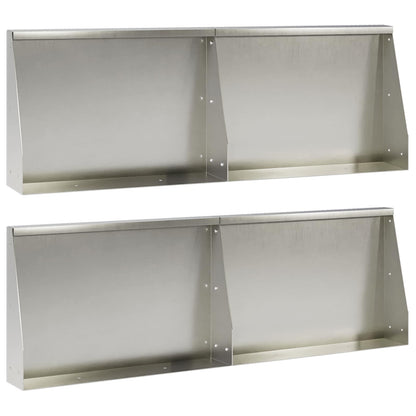 Keerwand 4 st 60 x 12 x 40 cm Roestvrij staal zilver
