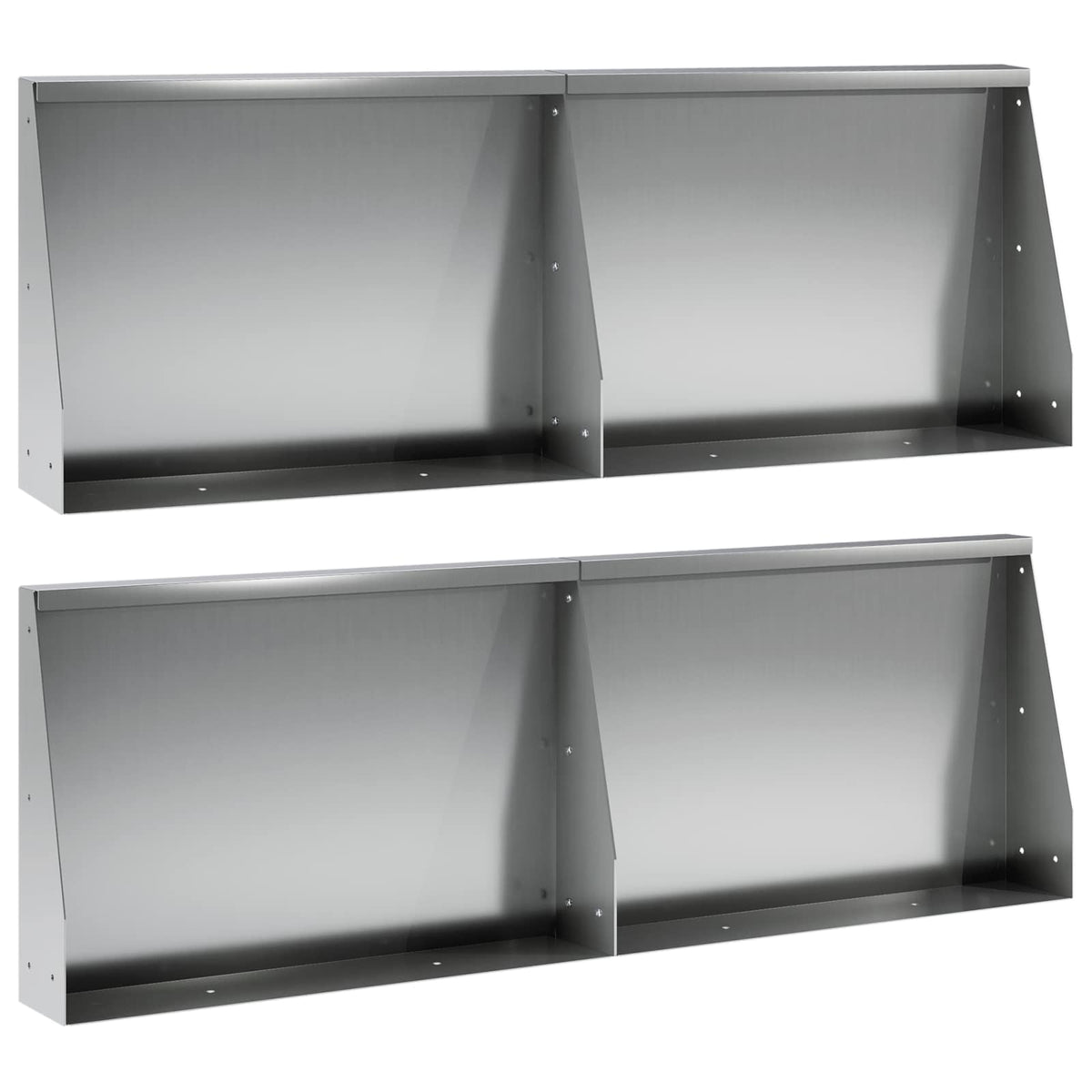 Keerwand 4 st 60 x 12 x 40 cm Gegalvaniseerd staal zilver