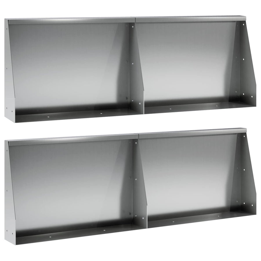 Keerwand 4 st 60 x 12 x 40 cm Gegalvaniseerd staal zilver