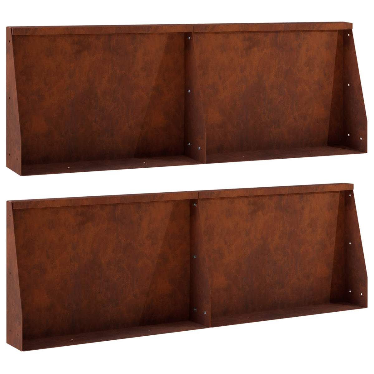Keerwand 4 st 60 x 12 x 40 cm weervast staal Roestkleurig