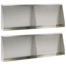 Keerwand 4 st 60 x 12 x 50 cm Roestvrij staal zilver