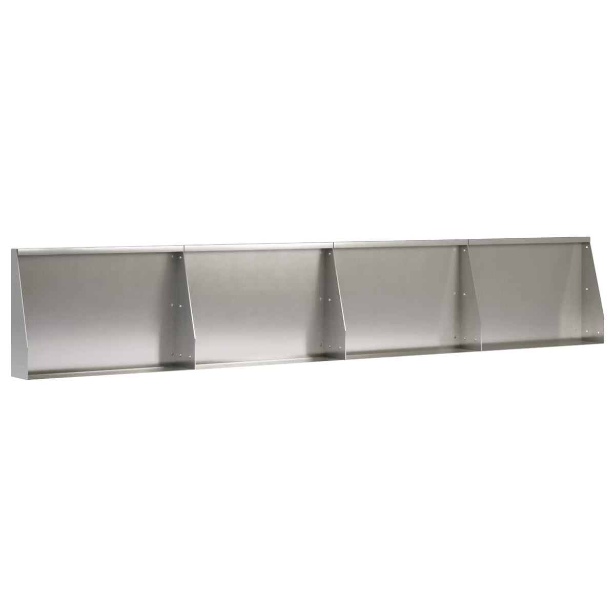 Keerwand 4 st 60 x 12 x 50 cm Roestvrij staal zilver