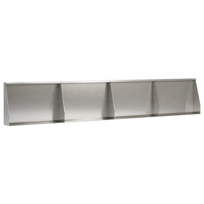 Keerwand 4 st 60 x 12 x 50 cm Roestvrij staal zilver
