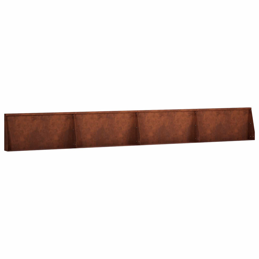 Keerwand 4 st 80 x 12 x 30 cm weervast staal Roestkleurig