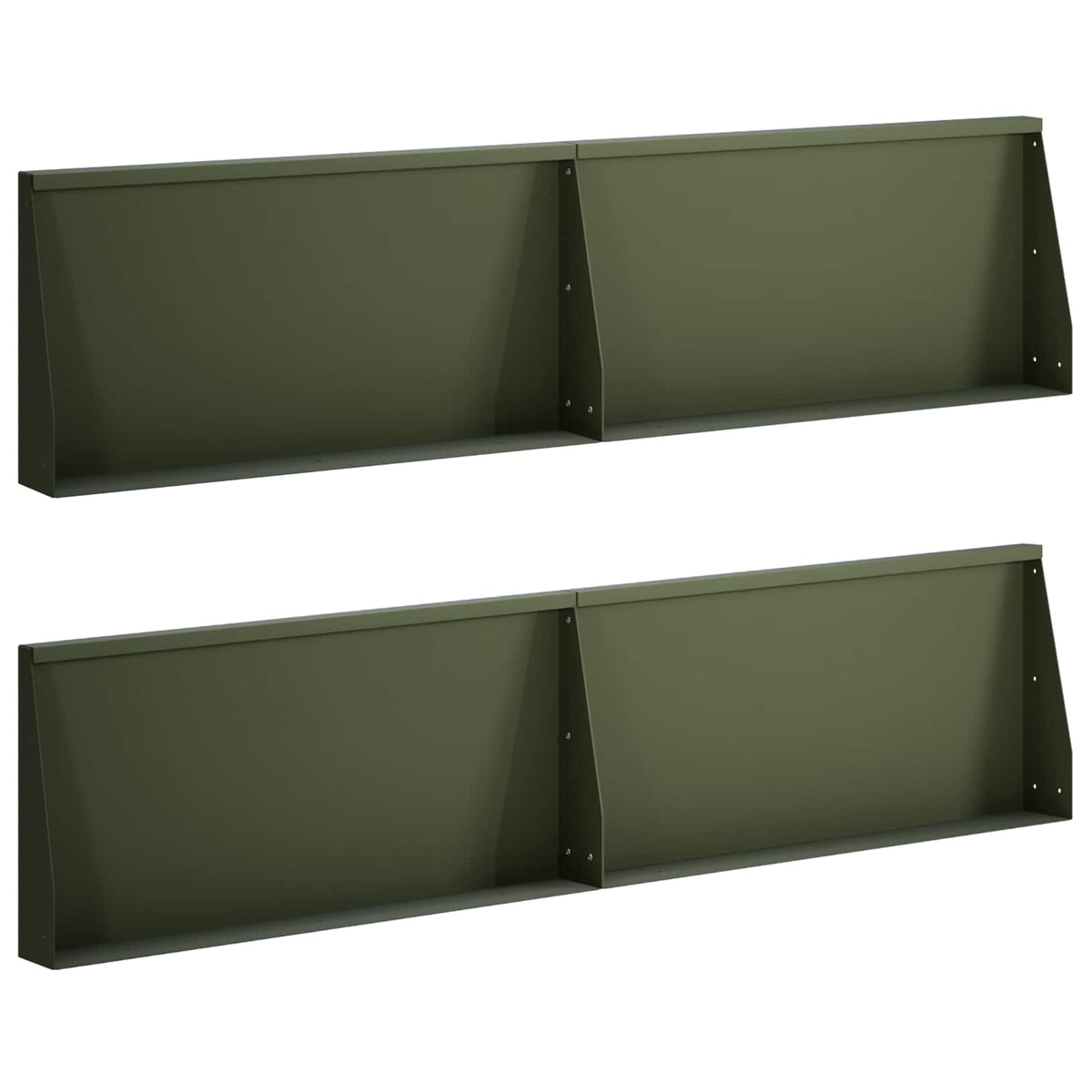 Keerwand 4 st 80 x 12 x 40 cm Staal Olijfgroen