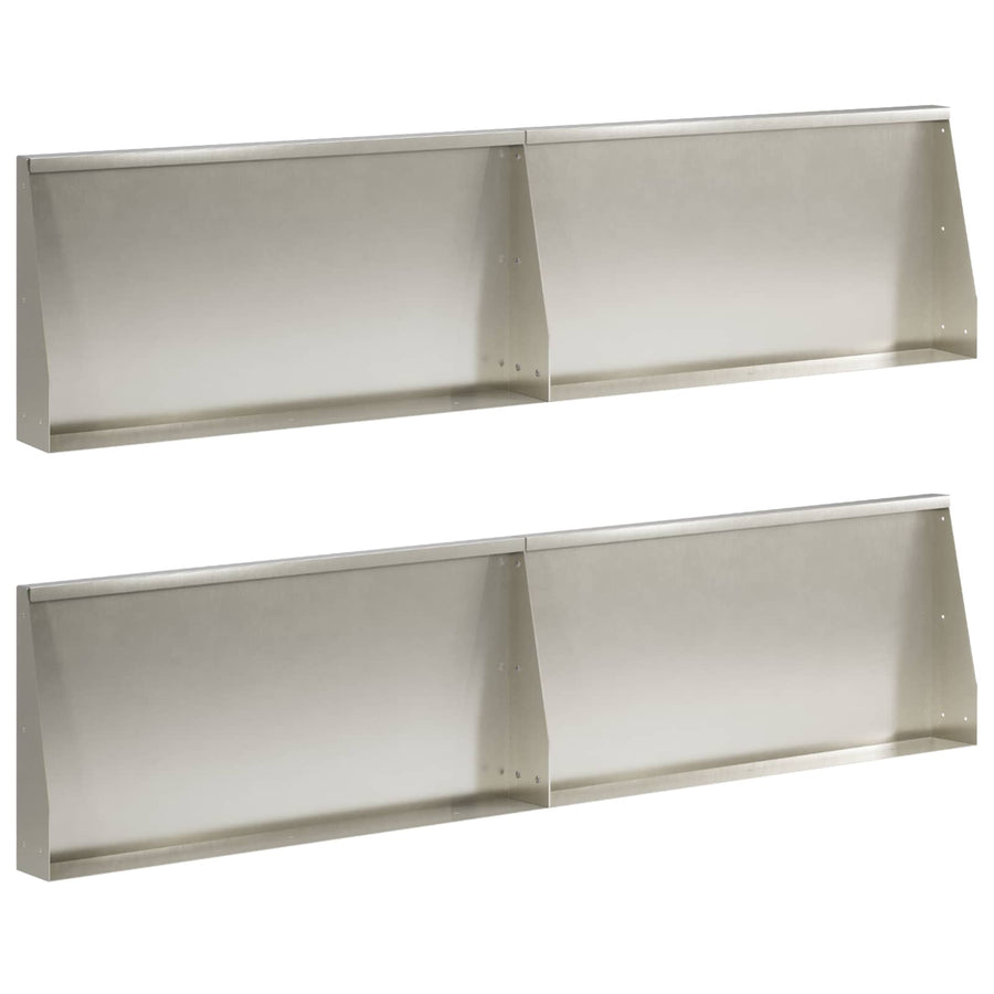 Keerwand 4 st 80 x 12 x 40 cm Roestvrij staal zilver