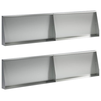 Keerwand 4 st 80 x 12 x 40 cm Gegalvaniseerd staal zilver