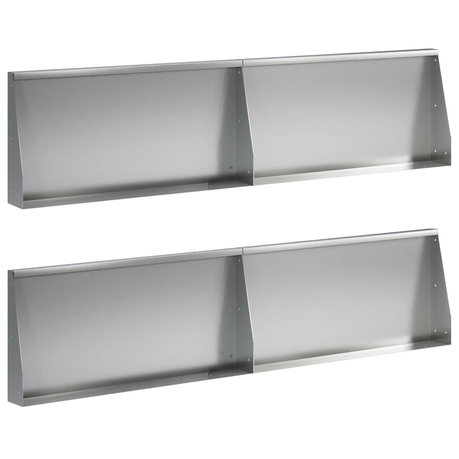 Keerwand 4 st 80 x 12 x 40 cm Gegalvaniseerd staal zilver