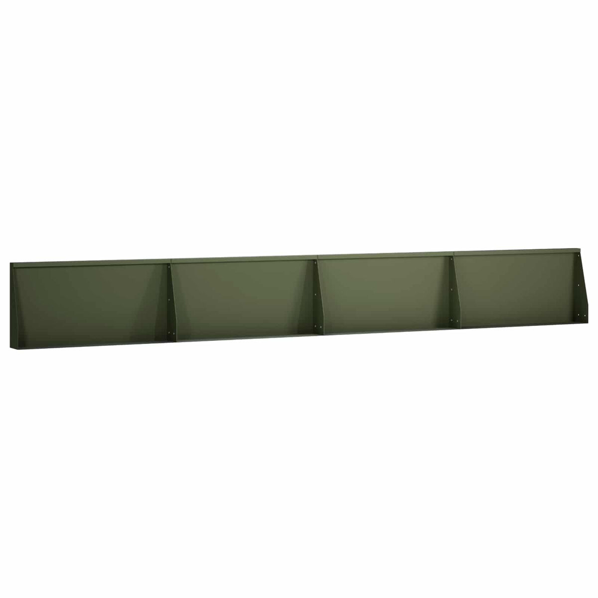 Keerwand 4 st 80 x 12 x 50 cm Staal Olijfgroen