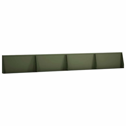 Keerwand 4 st 80 x 12 x 50 cm Staal Olijfgroen
