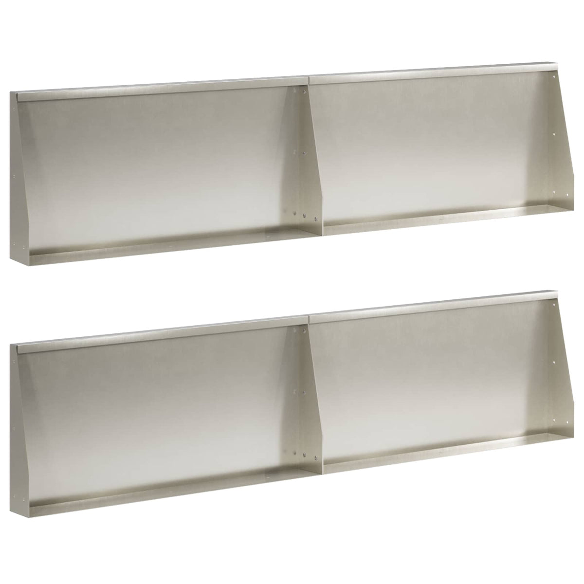Keerwand 4 st 80 x 12 x 50 cm Roestvrij staal zilver