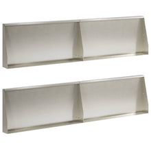 Keerwand 4 st 80 x 12 x 50 cm Roestvrij staal zilver