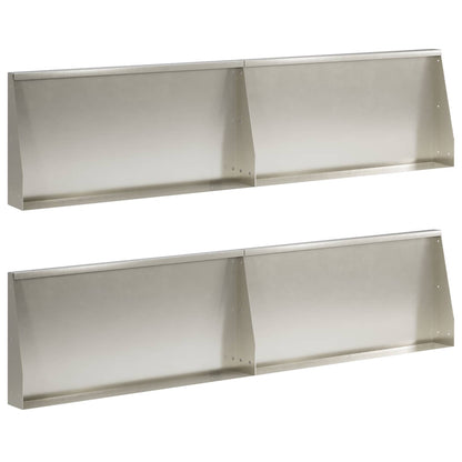 Keerwand 4 st 80 x 12 x 50 cm Roestvrij staal zilver