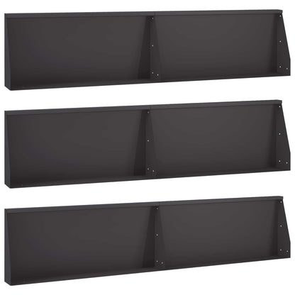 Keerwand 6 st 100 x 12 x 30 cm Staal Zwart