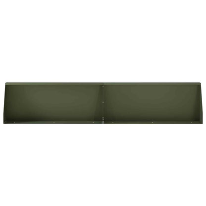 Keerwand 6 st 100 x 12 x 30 cm Staal Olijfgroen